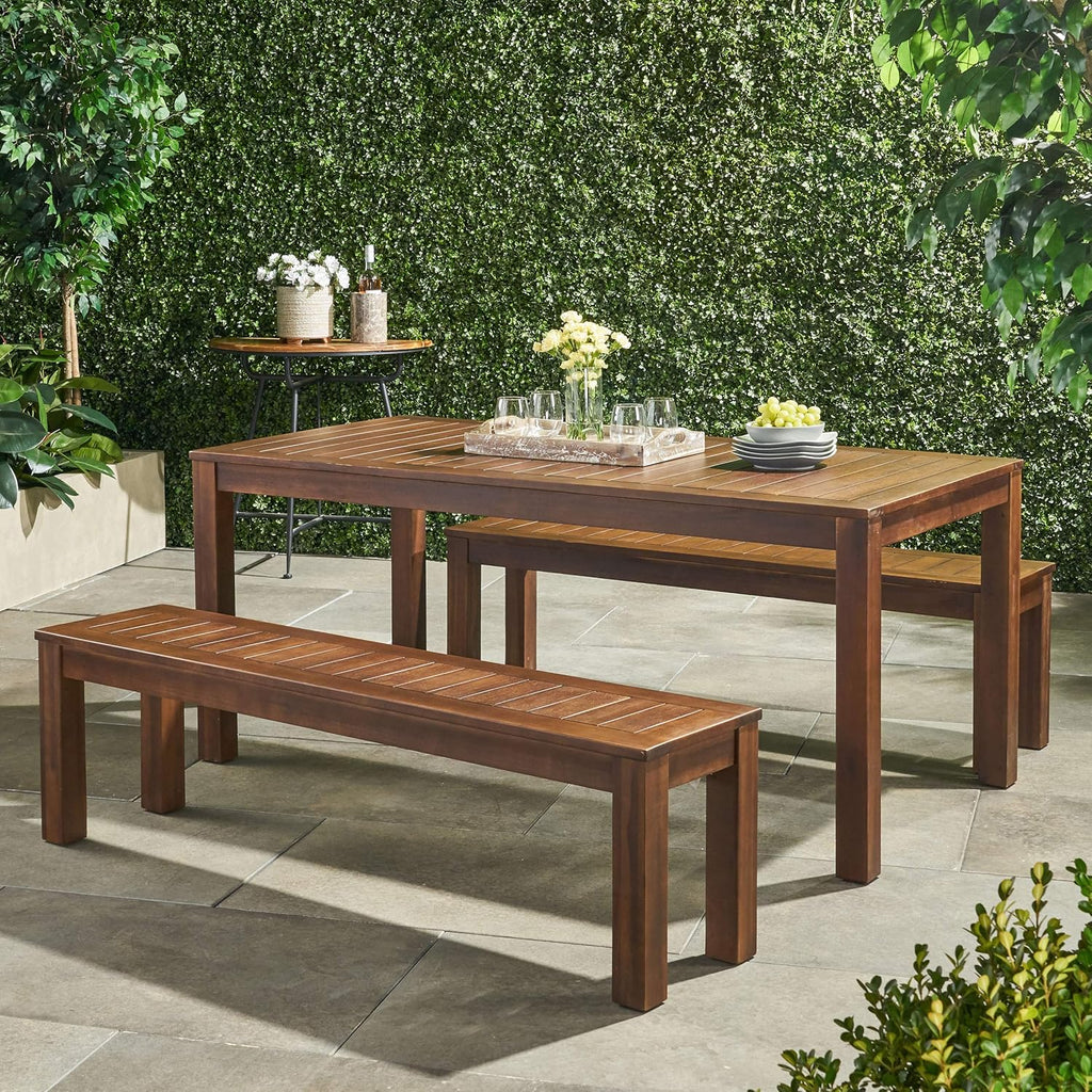 Dark Brown Acacia Wood Picnic Set X6680
