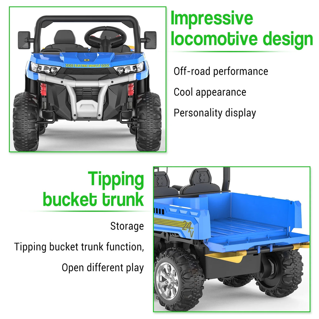 24V 6 Wheels Kids Electric Ride on Dump Truck with Trailer F3170
