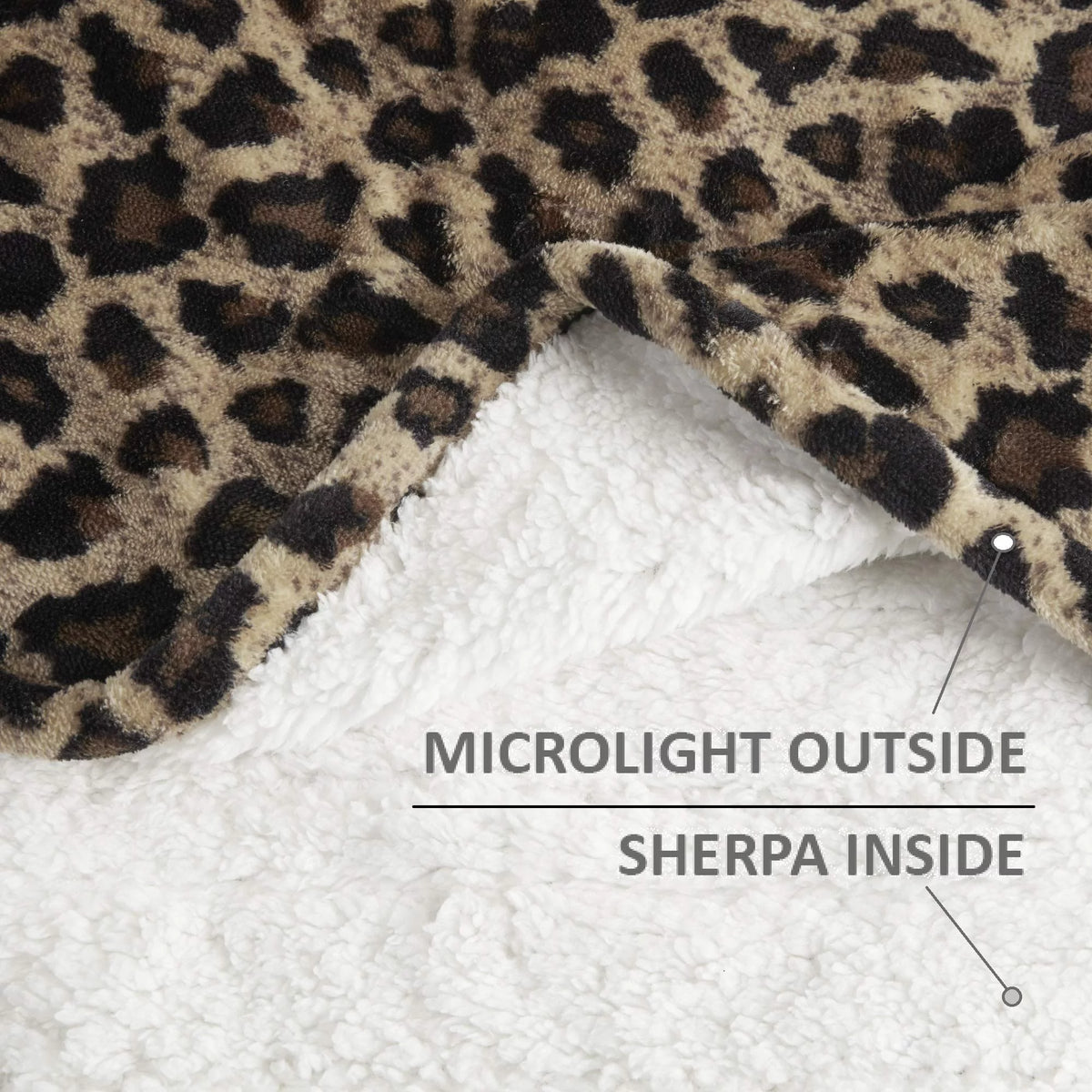 Sherpa Electric Throw Wrap with Sock Set Heated Wearable Blanket Reversible Animal Print 50"x64" X307