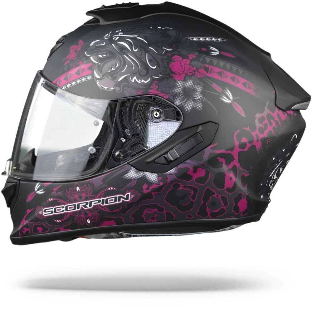 Matt Black Pink Motorcycle Helmet U958317