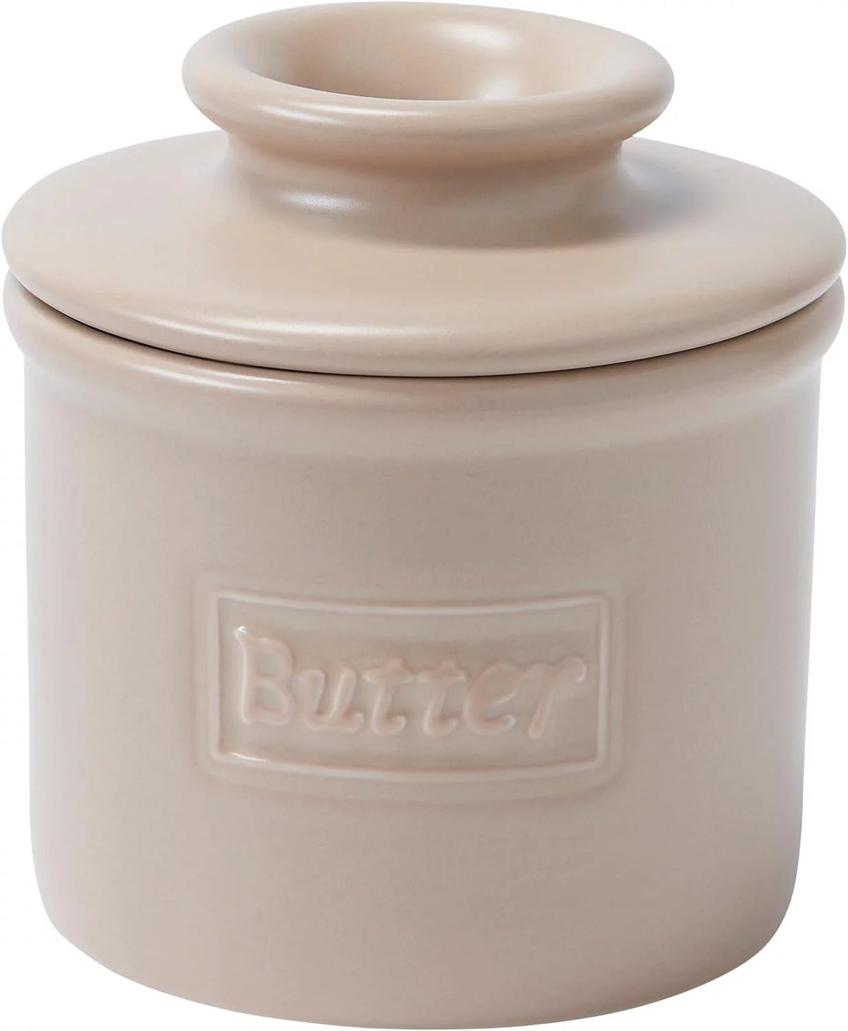 Beige Ceramic Butter Dish Keeper E4343