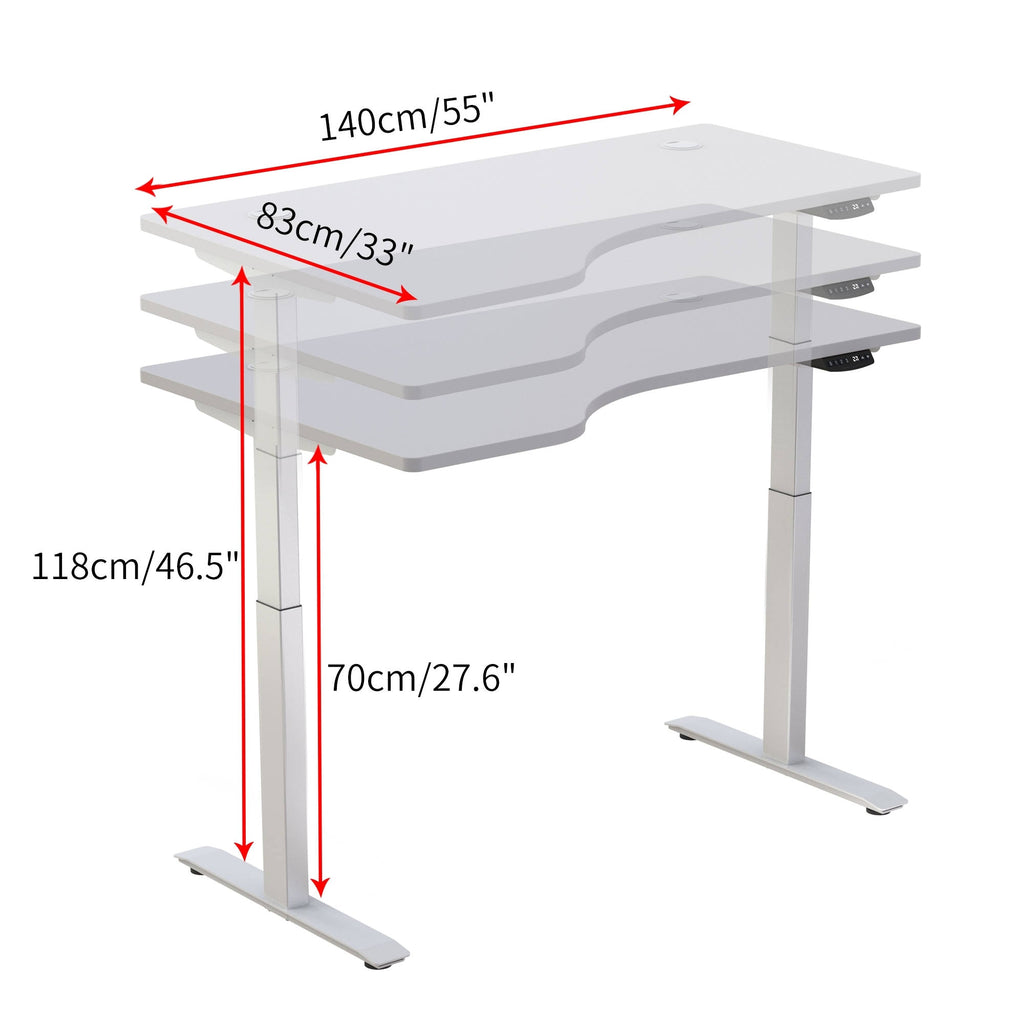 L-Shaped Electric Height Adjustable Standing Desk N391479