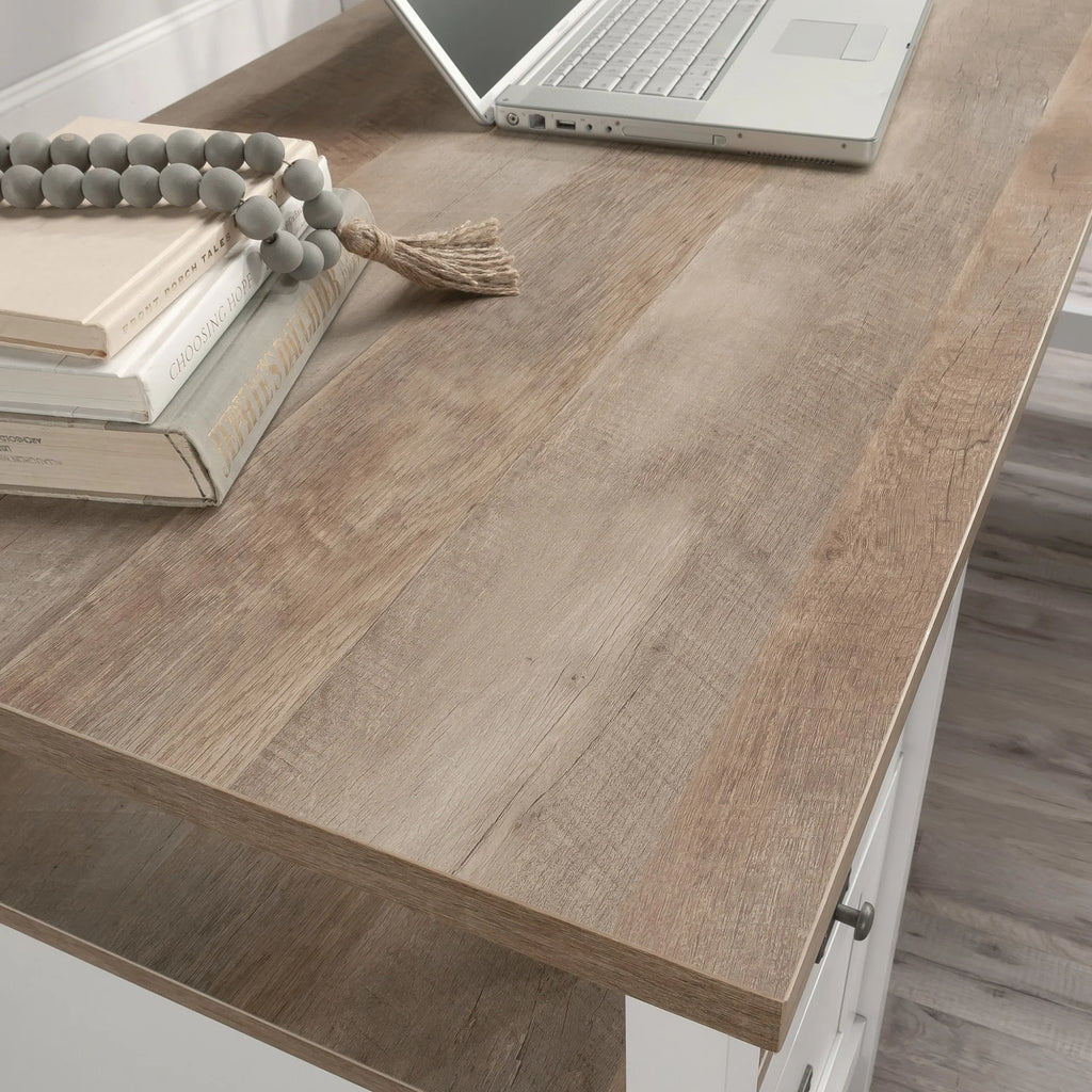 L-Shaped White Engineered Wood Desk H44038