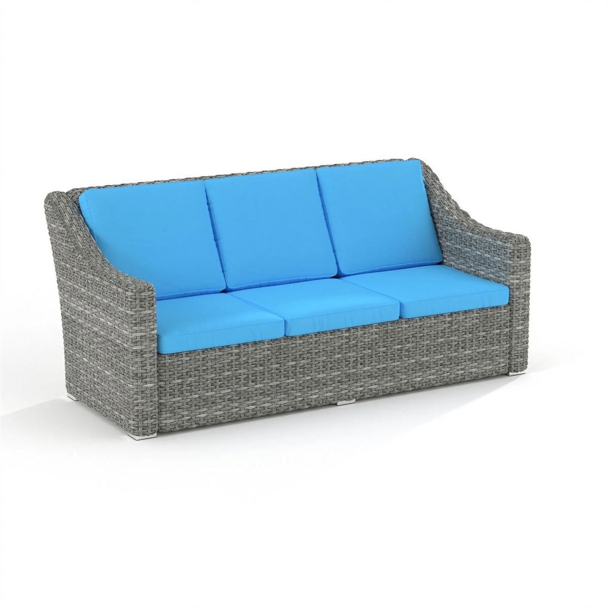 Teal Cast Iron Outdoor Wicker Sofa U5624