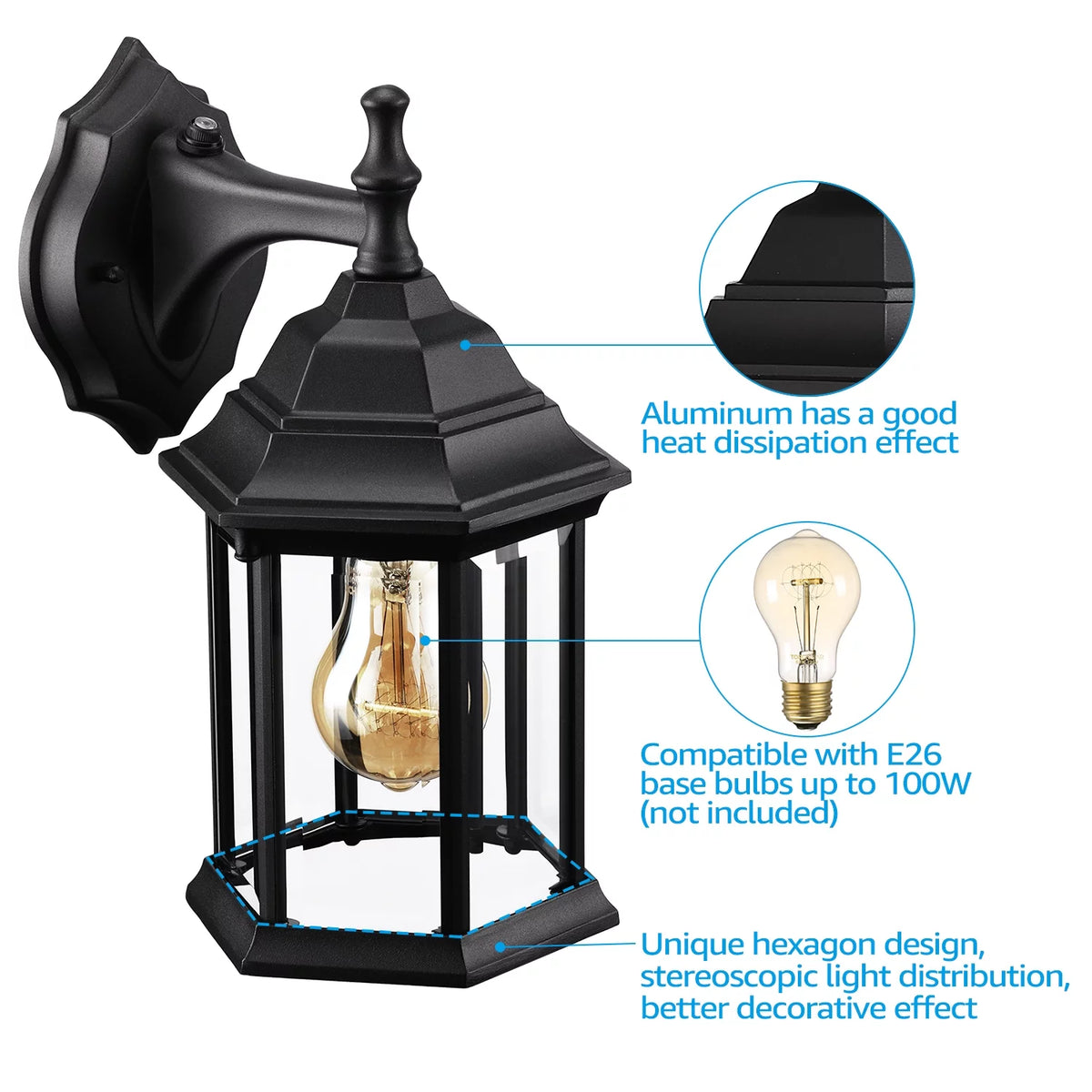 Outdoor Wall Lights, Dusk to Dawn G559