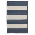3' x 5' Steel Blue Striped Reversible Rectangular Outdoor B397487