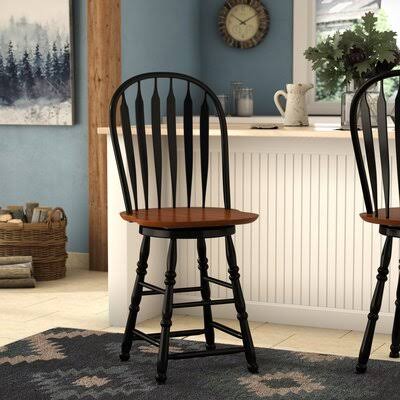 Antique Black/Cherry 24 Swivel Bar Stool P622