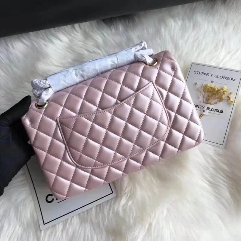 Pink Gold Medium Lambskin Leather Flap Bag A453