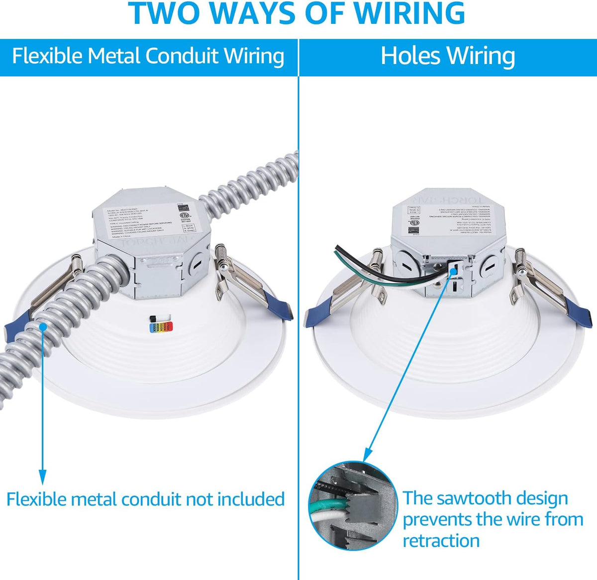 8-Pack 6 Inch LED Canless Recessed Lighting with Junction Box J81897