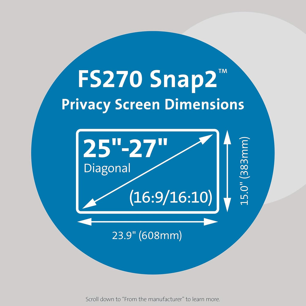 Privacy Screen for 25-Inch to 27-Inch Widescreen 16:10 and 16:9 Monitors W913