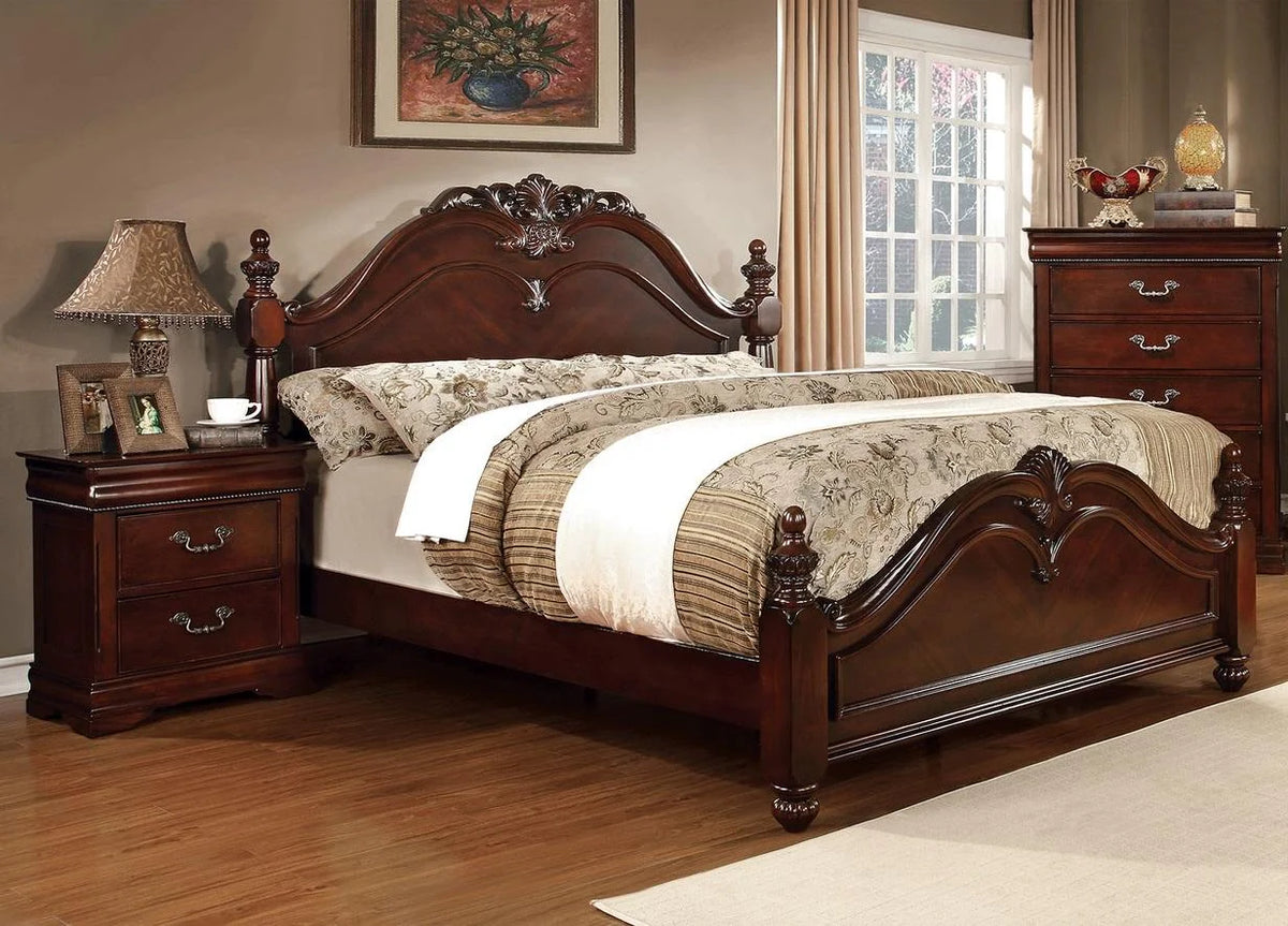 Solid Wood King Bedroom Set 3pcs R6306