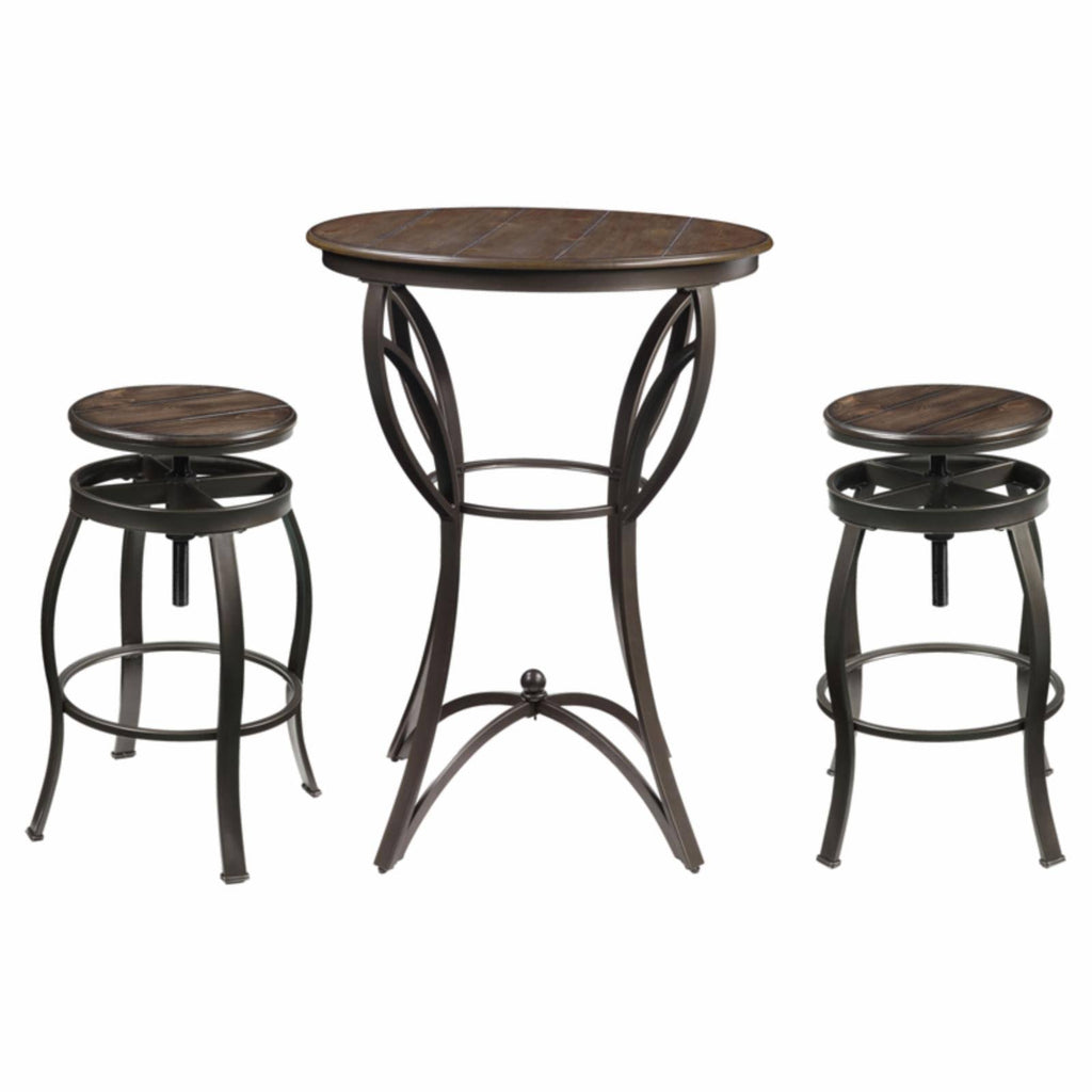 Walnut Sandy Black 3PC Bar Set S2965