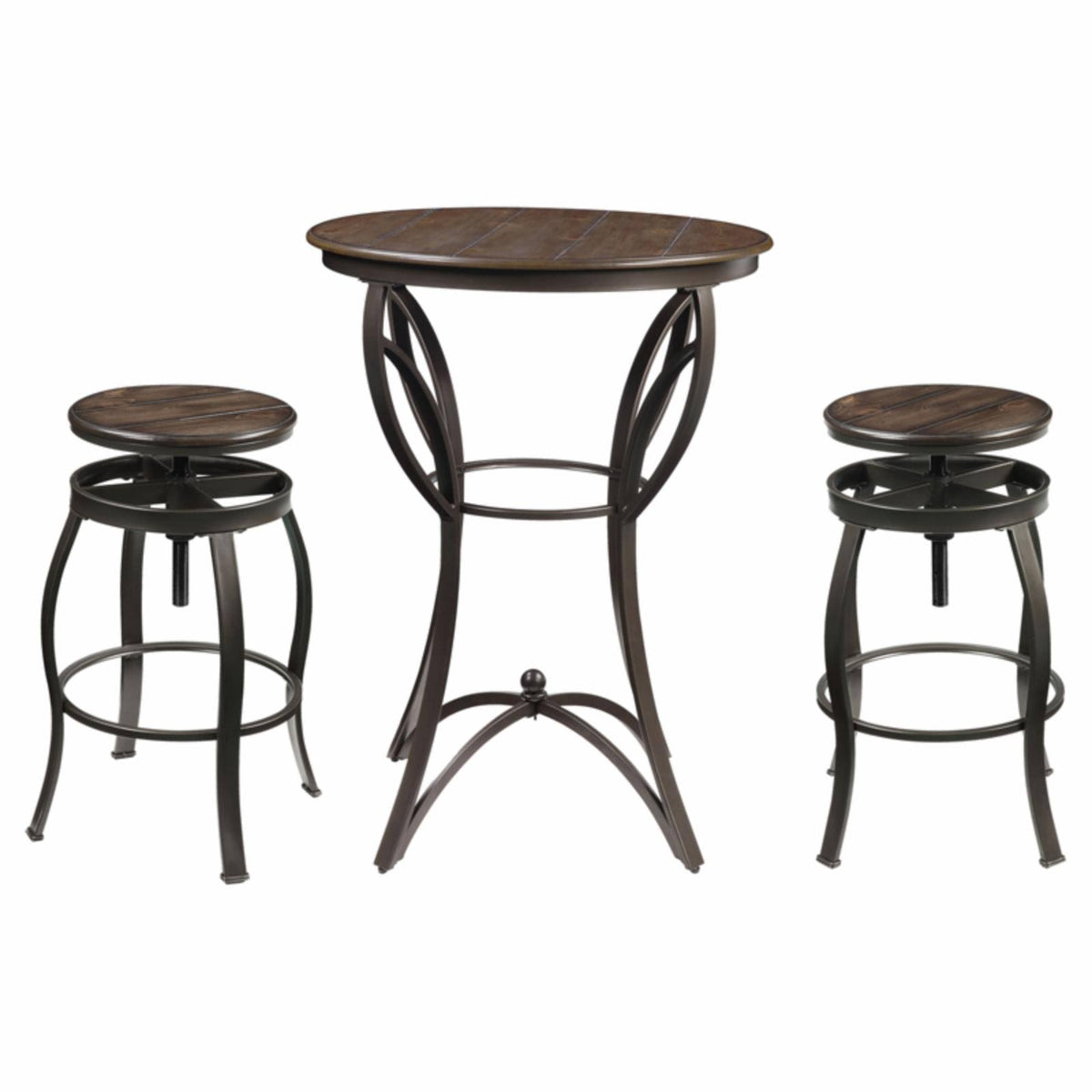 Walnut Sandy Black 3PC Bar Set S2965
