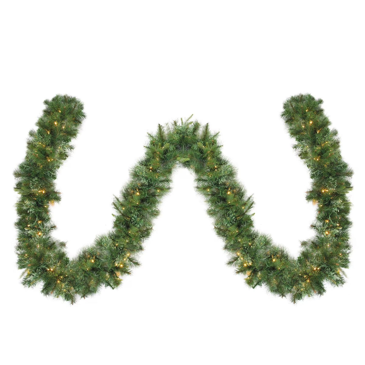 Pre-Lit Cashmere Mixed Pine Artificial Christmas Garland with Warm White LED Lights J38166