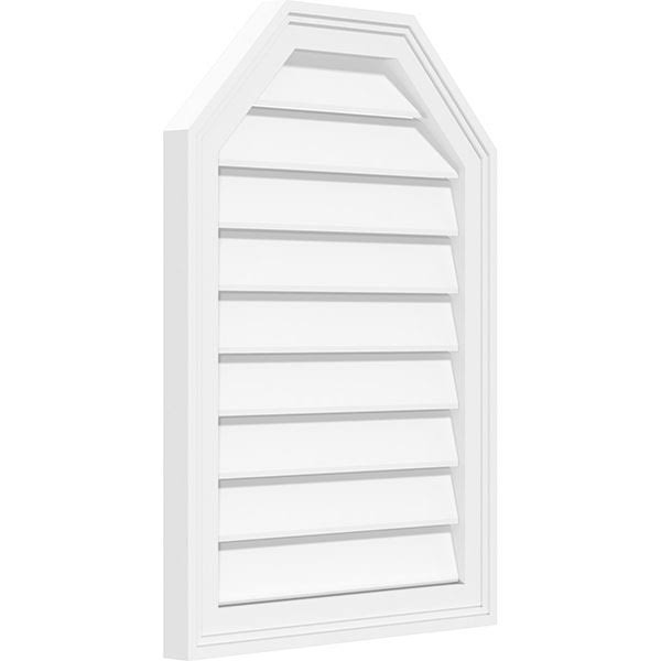 38x22W x 42x22H Octagonal Top Surface Mount PVC Gable Vent W23285