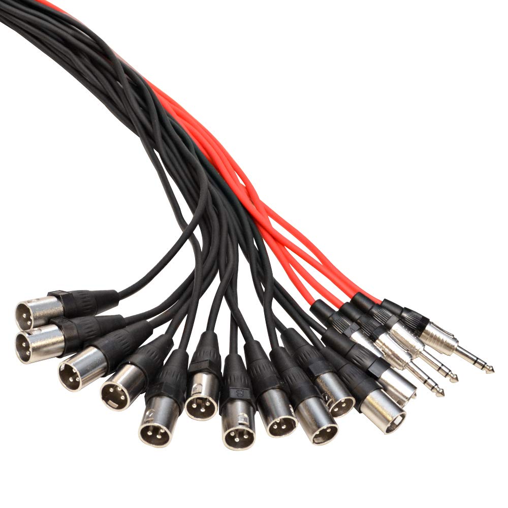 12 Channel 100 Foot XLR Low Profile Snake Cable with 4 TRS Returns S374535