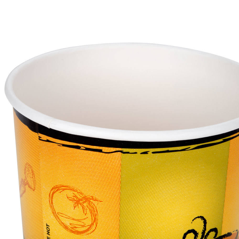 32 oz Double-Wall Poly Paper Soup Cup with Plastic Lid - 250/Case U12546