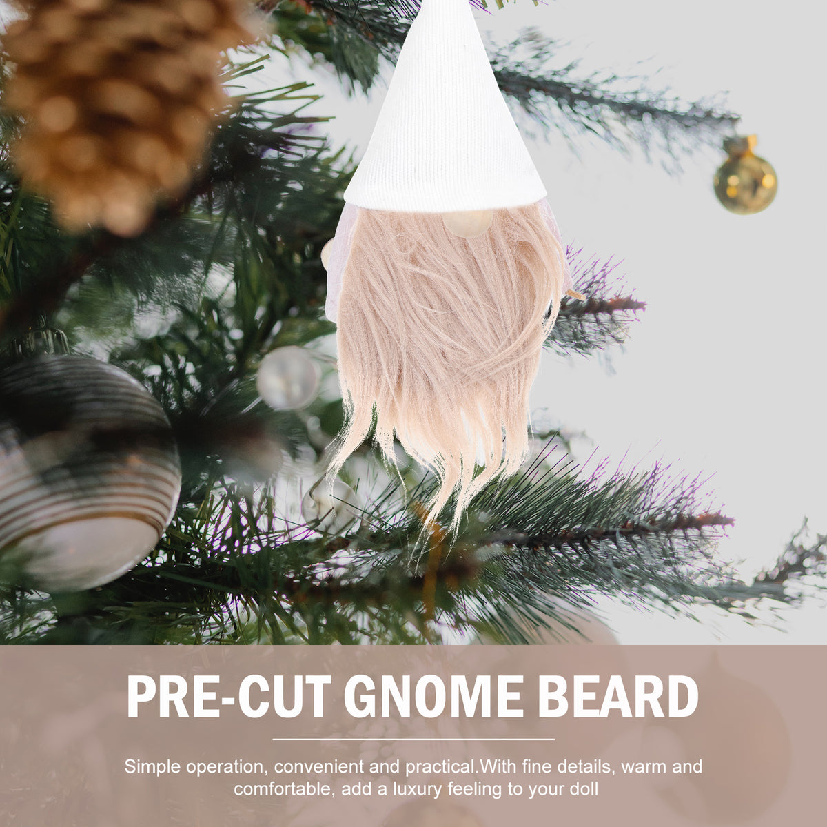 Craft Supply Decoration Gnome Doll DIY Making Supplies Including Square Faux Fur Fabric Wooden Balls B823