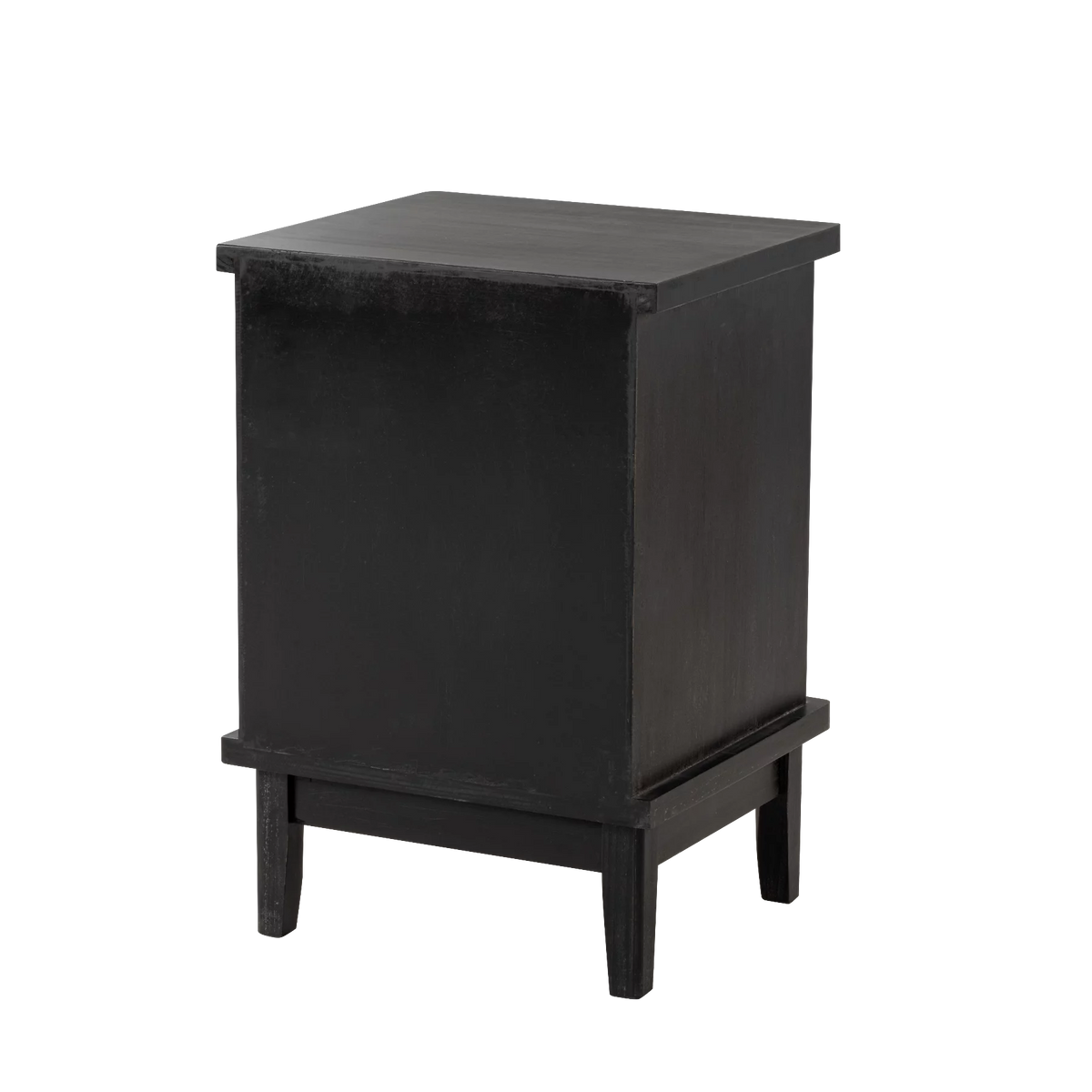 Distressed Black Solid Fir Nightstand O45036