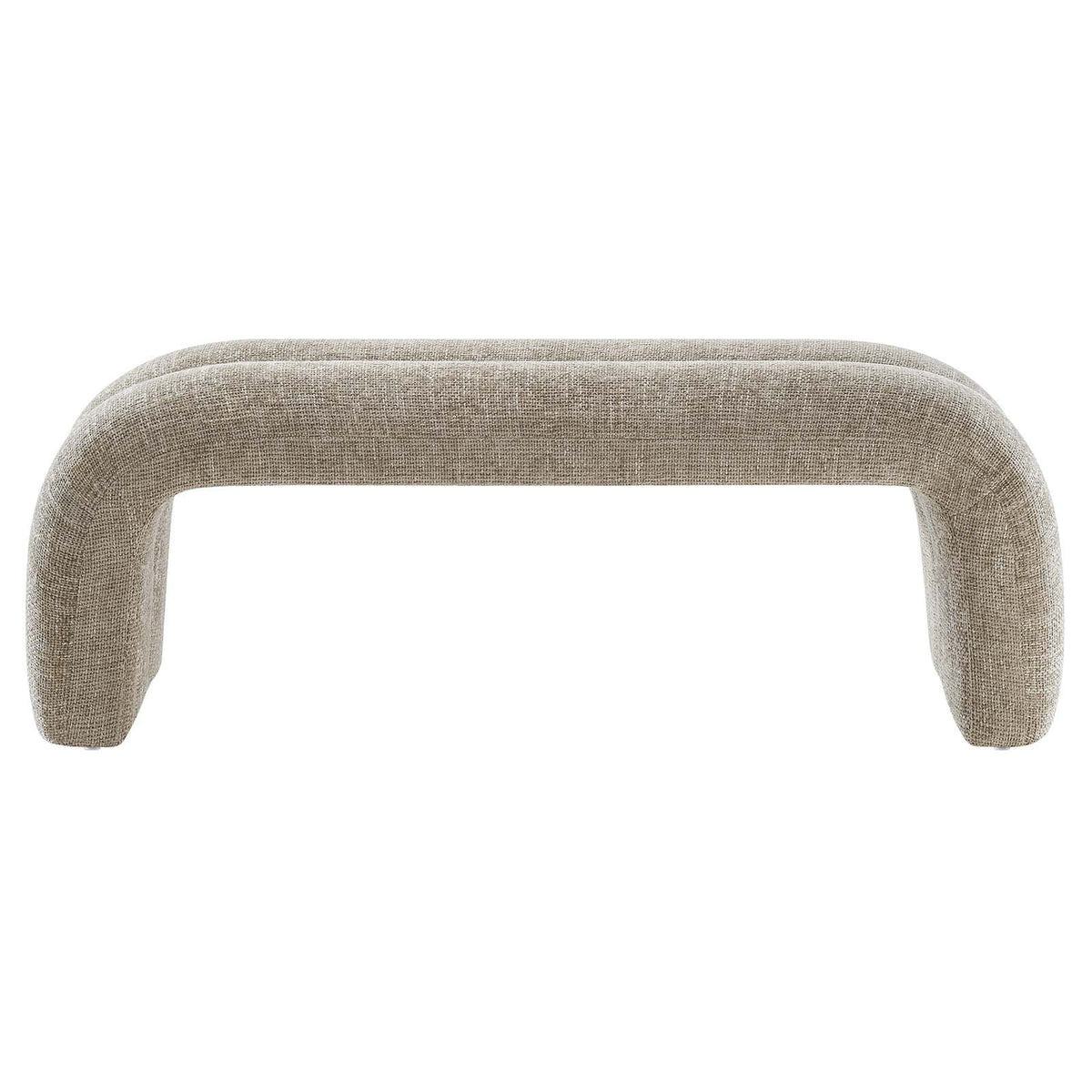 Khaki Chenille Upholstered Accent Bench E8388