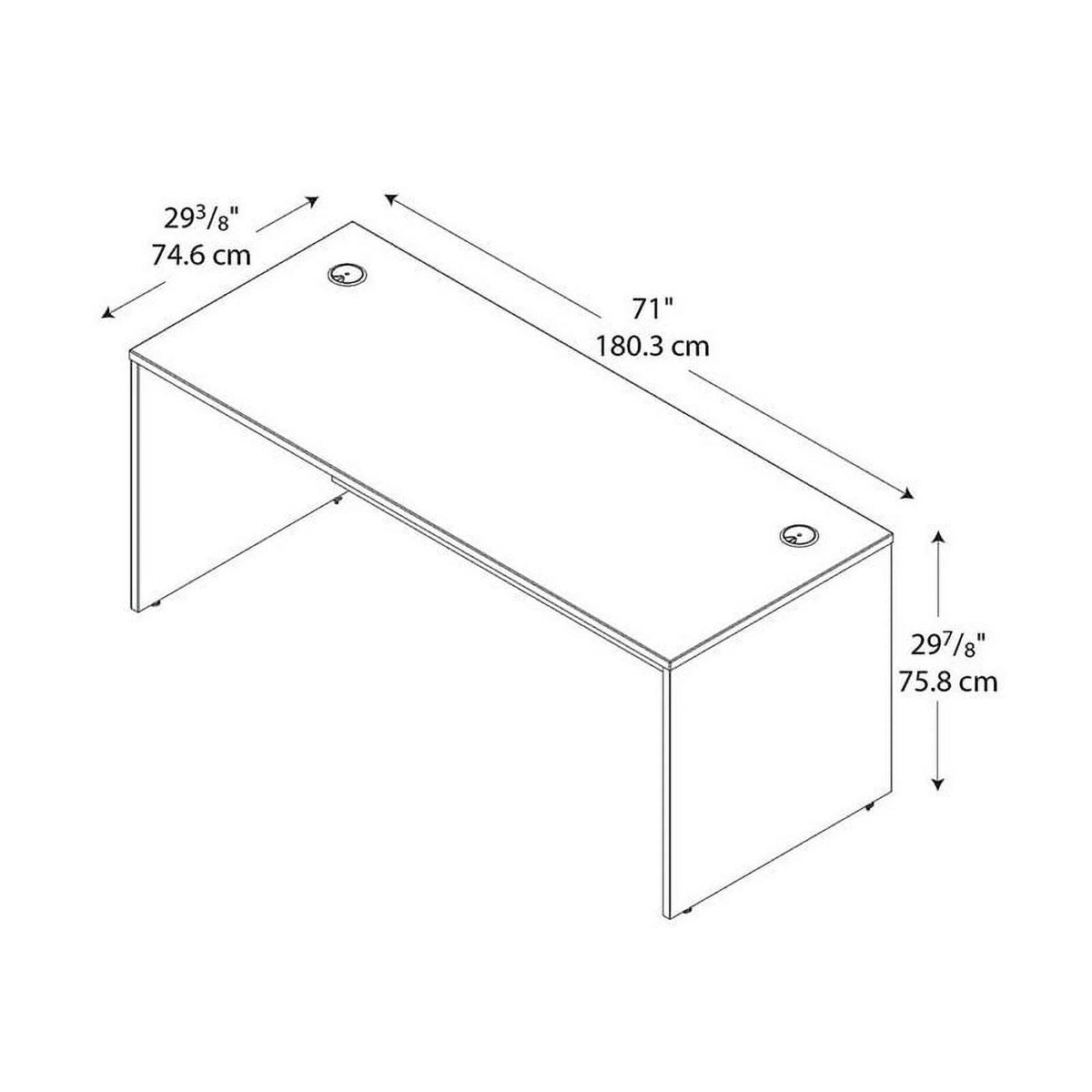 72" Desk Shell in Natural Cherry Y432