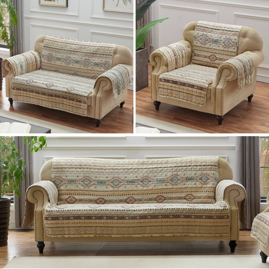 Tan Reversible Sofa Protector H2491