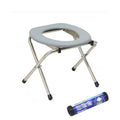 Portable Folding Toilet Seat with 10 Pcs Replacement Bags E85684