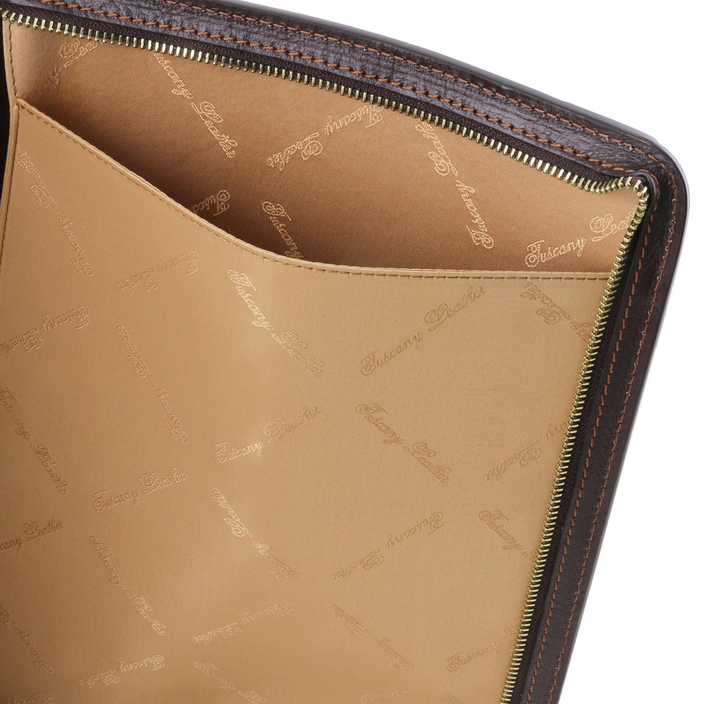 Brown Leather Document Case with Ring Binder U980063
