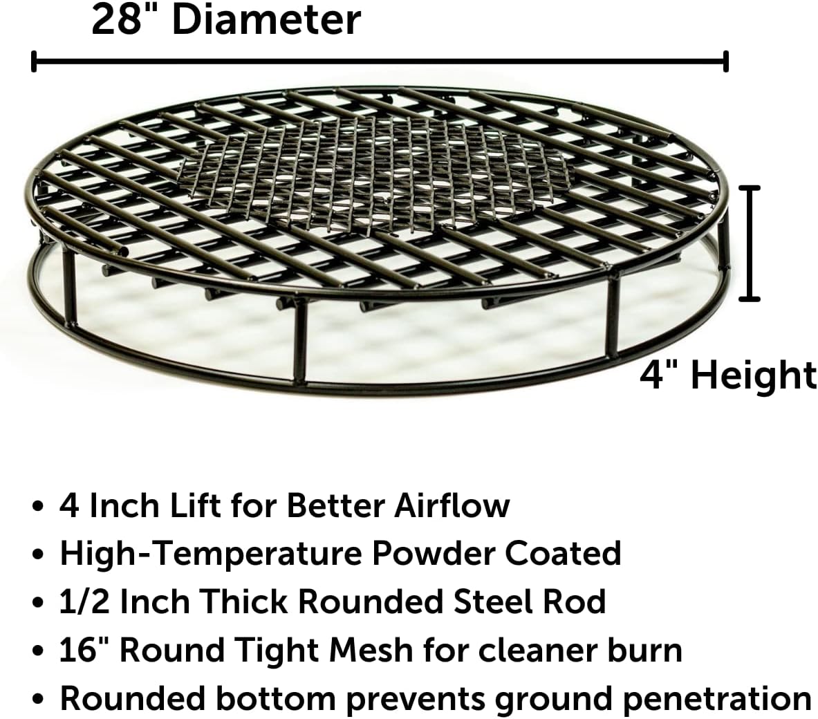 28 Inch Diameter Heavy Duty Steel Fire Pit Grate C6062