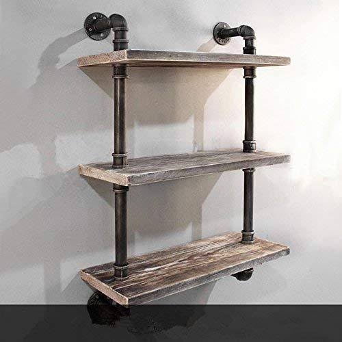 Industrial Pipe Bookcase Wall Shelf, Rustic Floating Wood Shelves 24'' K27908