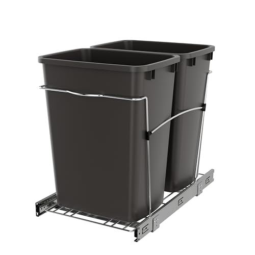 Double Pullout Trash Can 35 Qt Black Z67260