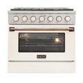 36 In. 5.2 cu ft. Propane Gas Range with White Door and Gold Accents C483