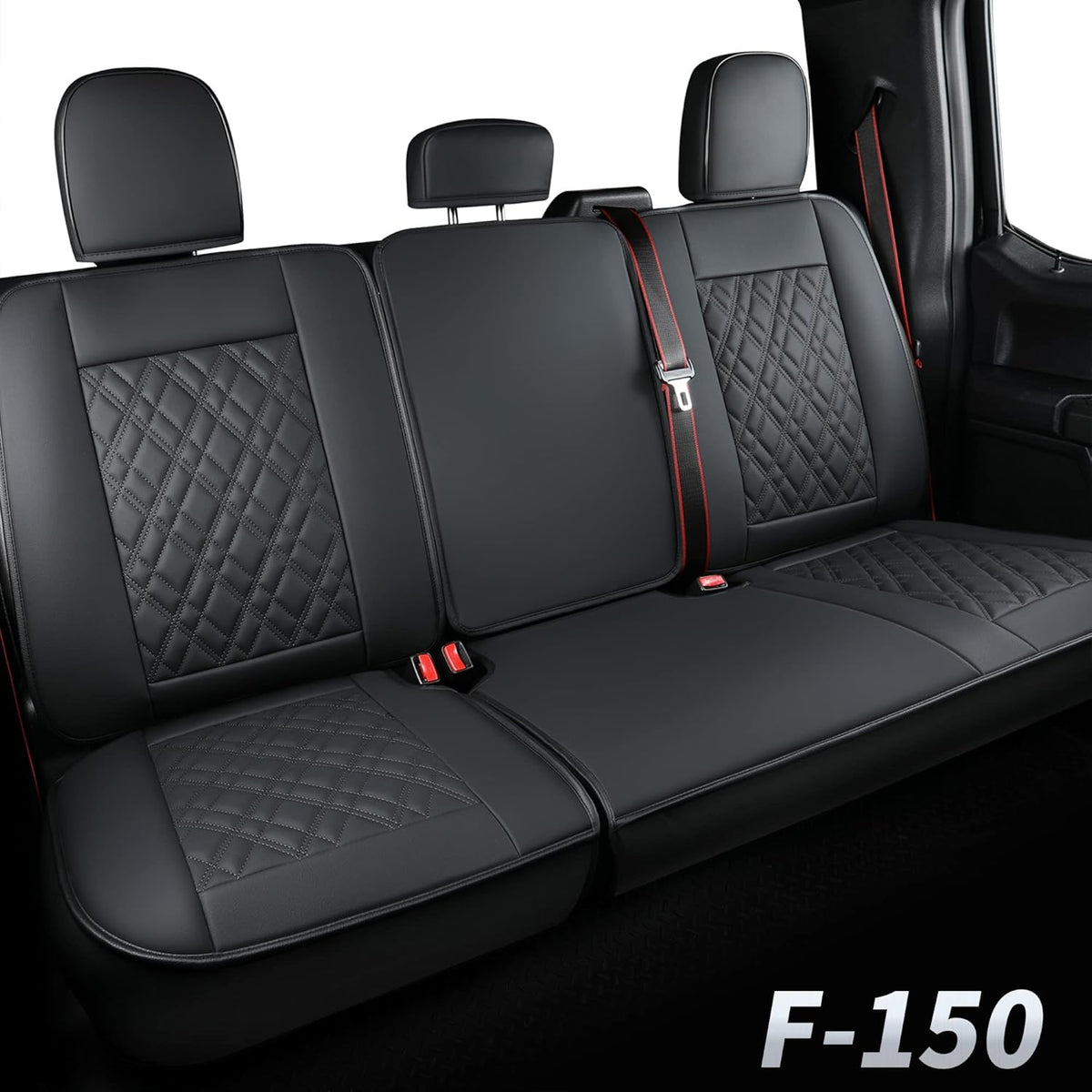 Faux Leather Seat Covers Full Set Gray W3517