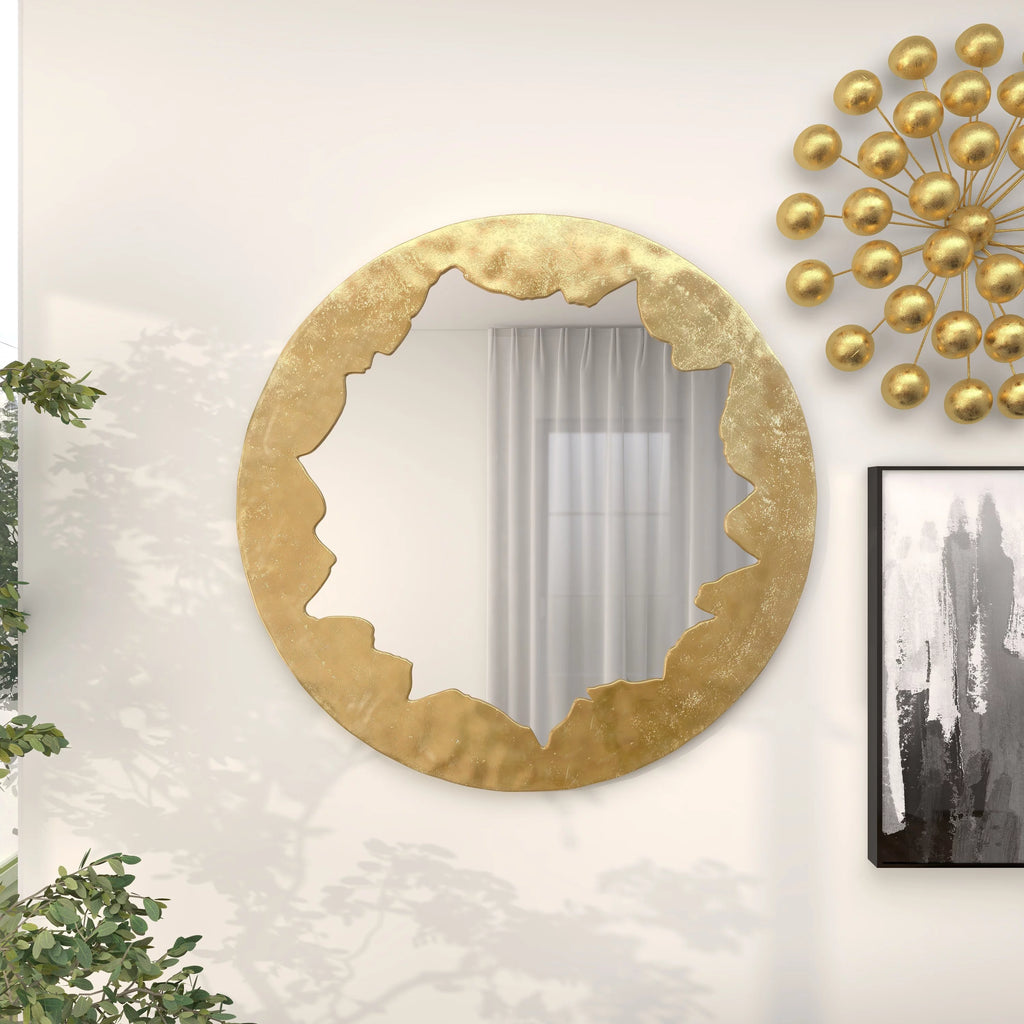 36" x 36" Gold Handmade Wall Mirror B180861