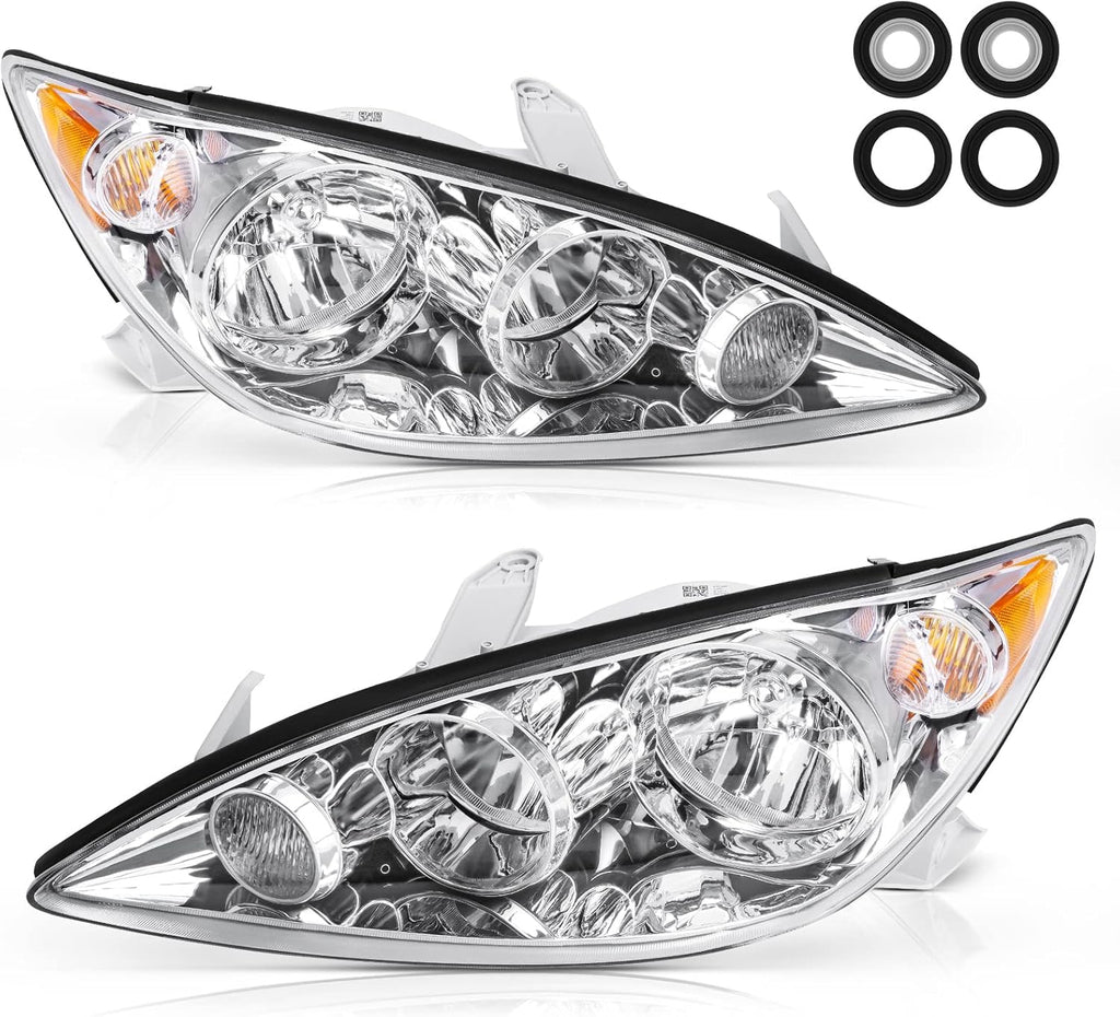 Chrome Housing Clear Lens Headlights Assembly N801