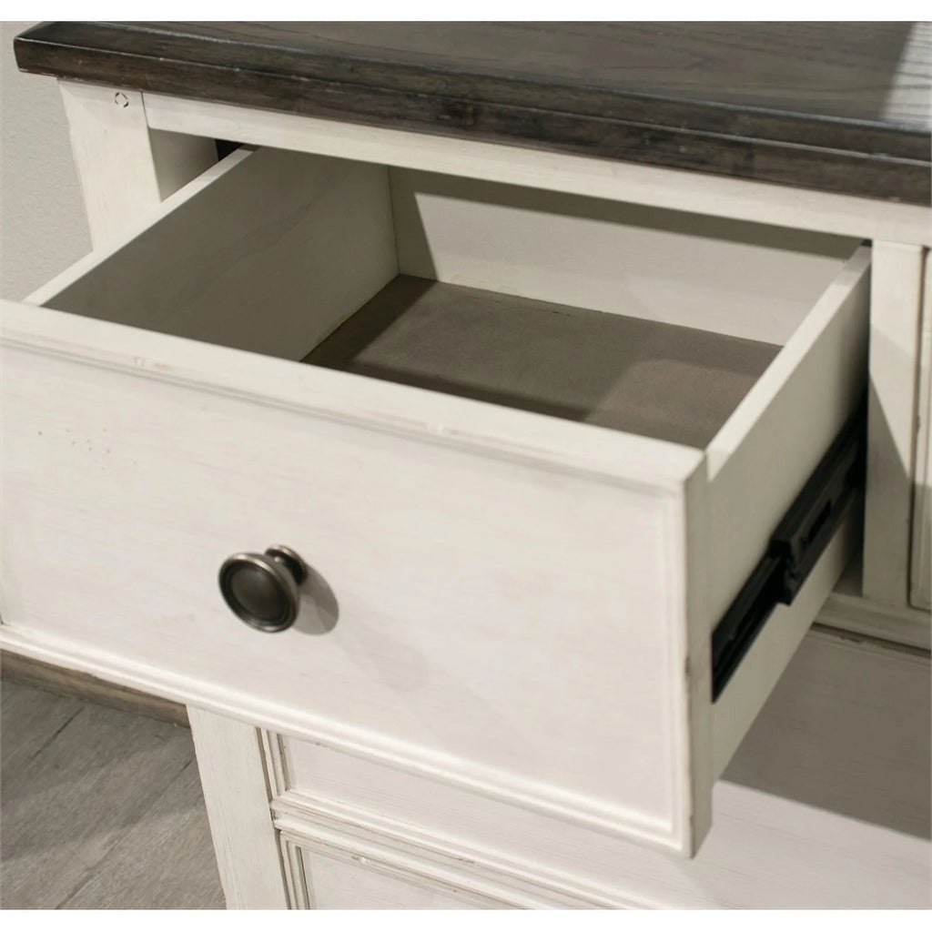 White and Charcoal 7 Drawer Wood Dresser Q110869