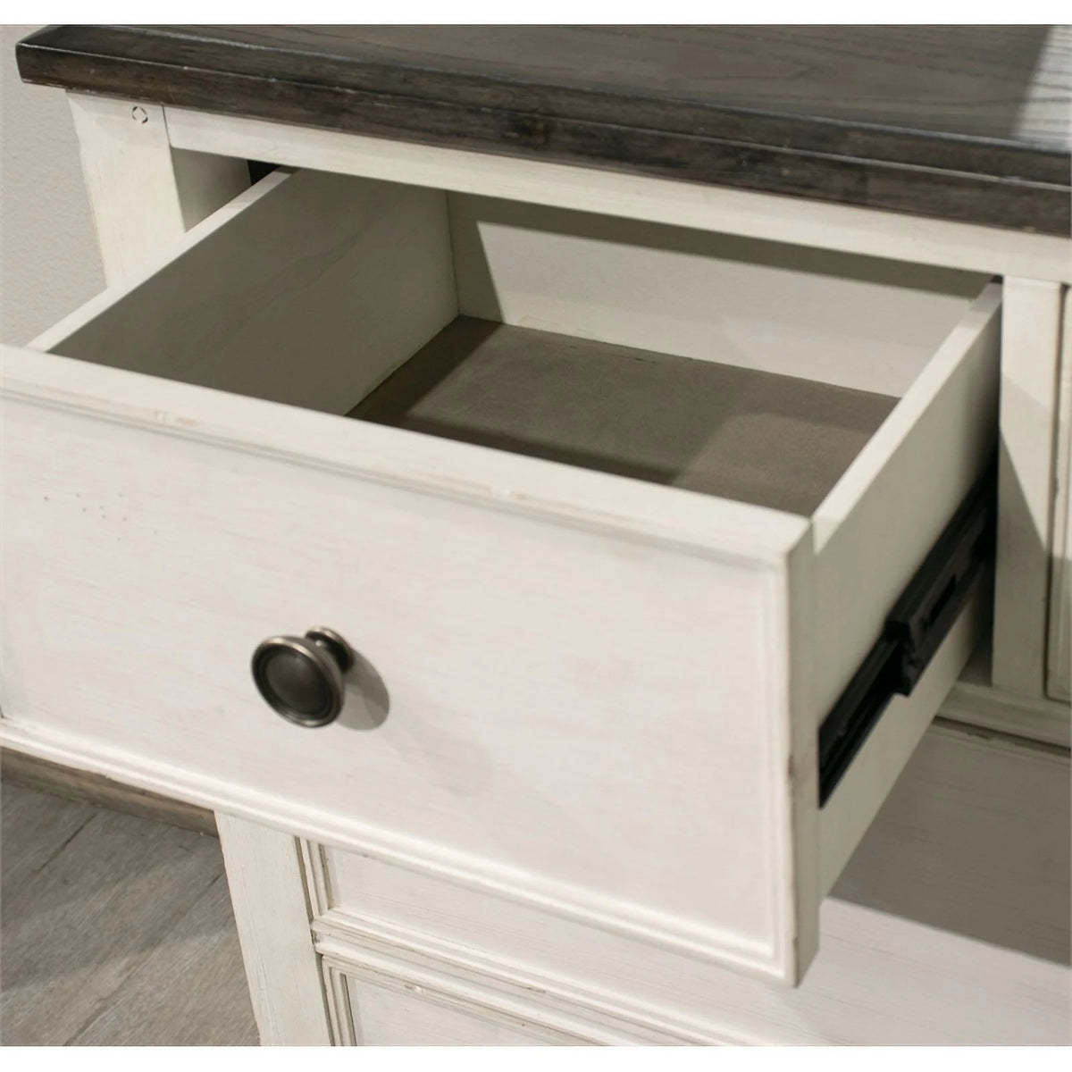 White and Charcoal 7 Drawer Wood Dresser Q110869