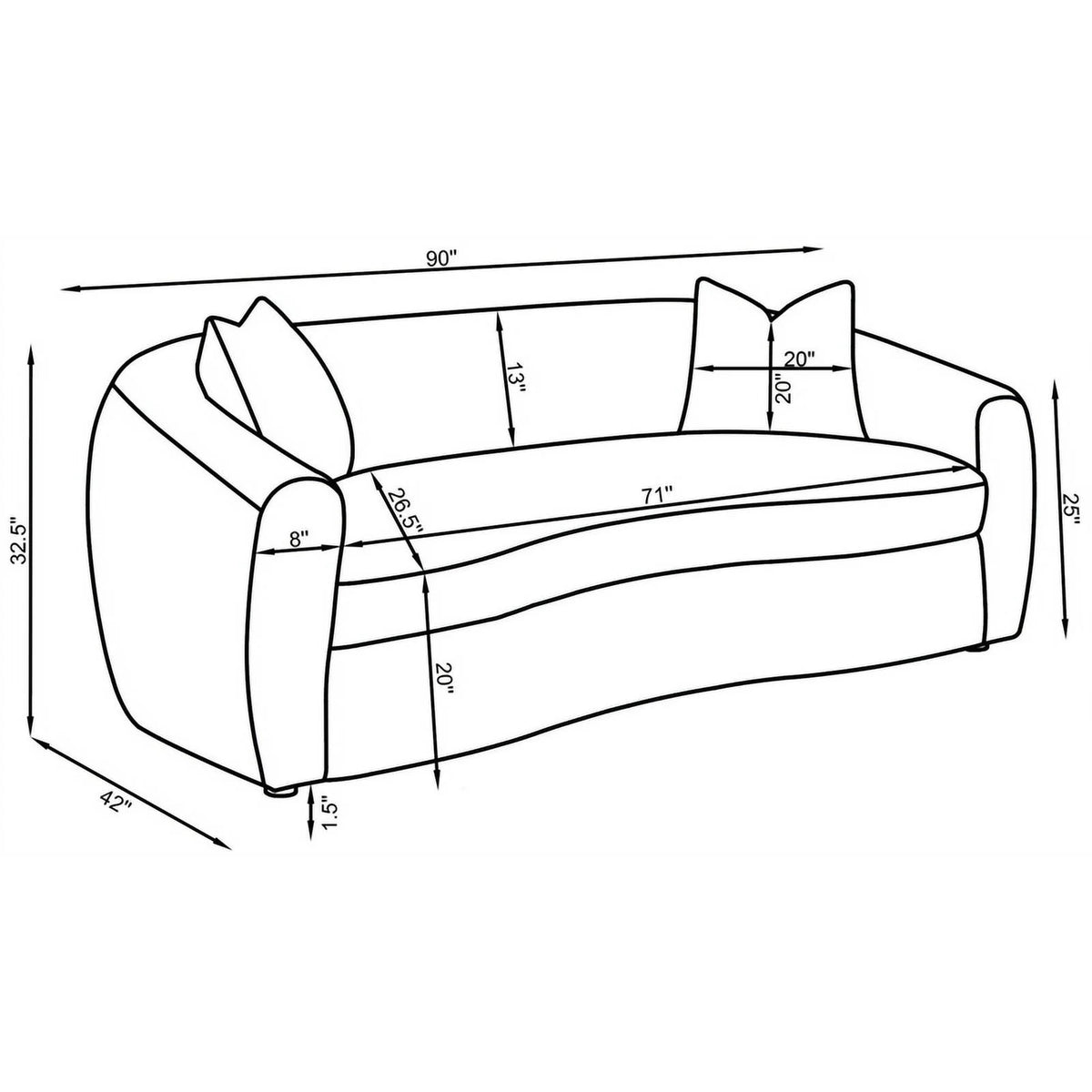 White Fabric Upholstered Sofa D996118