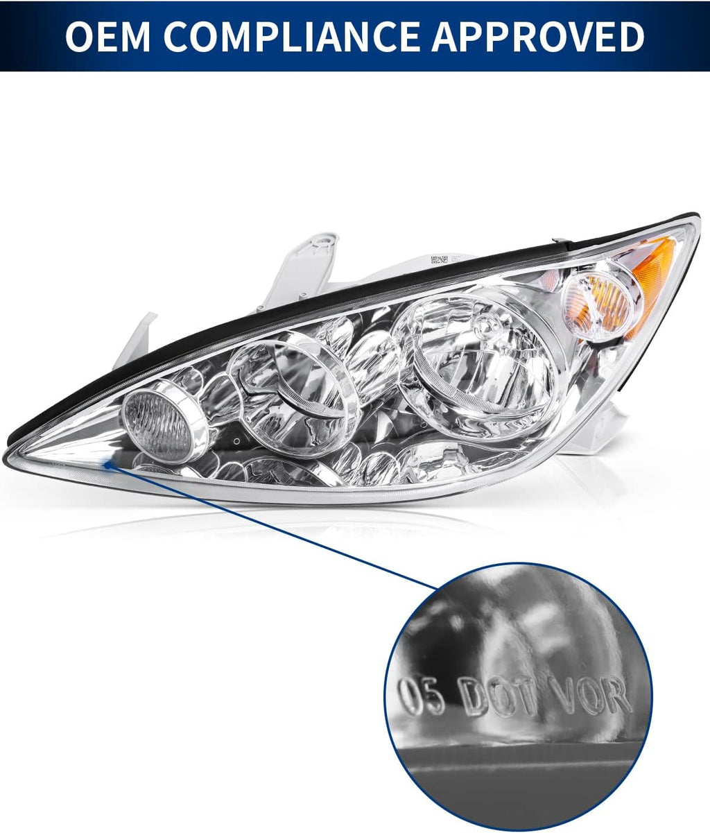 Chrome Housing Clear Lens Headlights Assembly N801