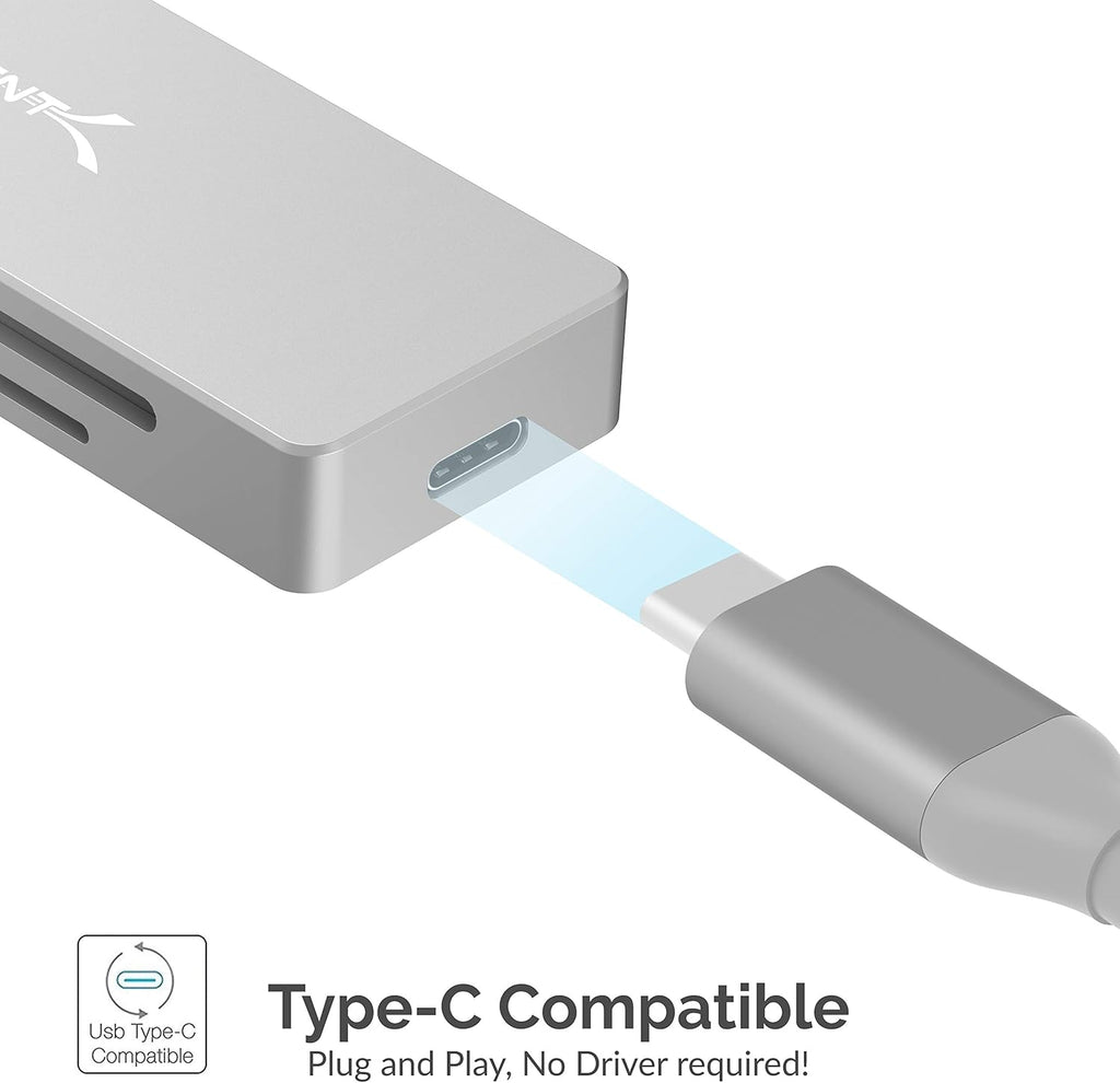 5 in 1 USB C Multi-Port HUB with SD & Micro SD Card-Reader, HDMI 2.0 Port, 2 x USB 3.0 Ports J660
