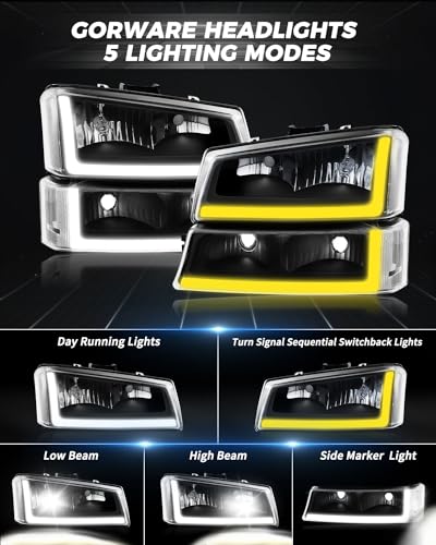 Black Headlights Housing Assembly with Clear Lens Q35985
