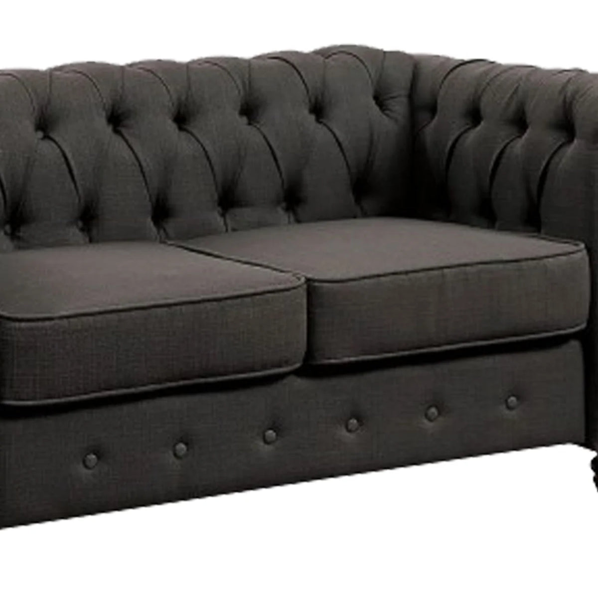 Gray Fabric Upholstered Loveseat M55374