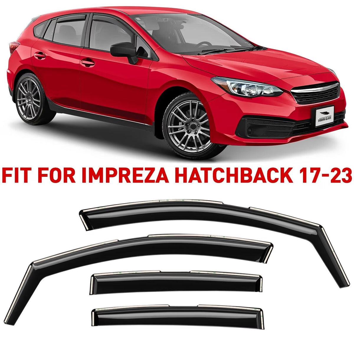 4 Pieces In-Channel Rain Guards for Subaru Impreza Hatchback M782050