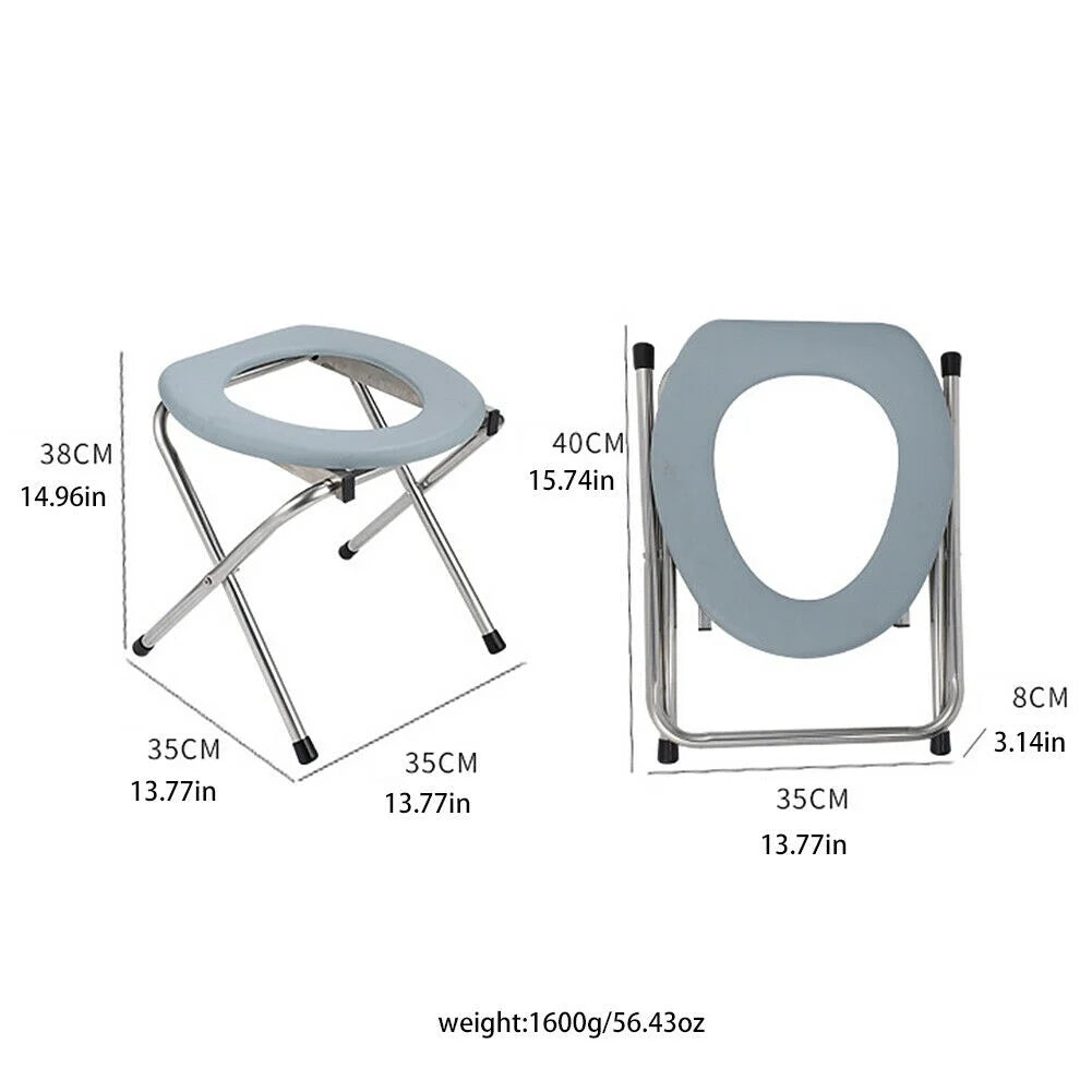 Portable Folding Toilet Seat with 10 Pcs Replacement Bags E85684