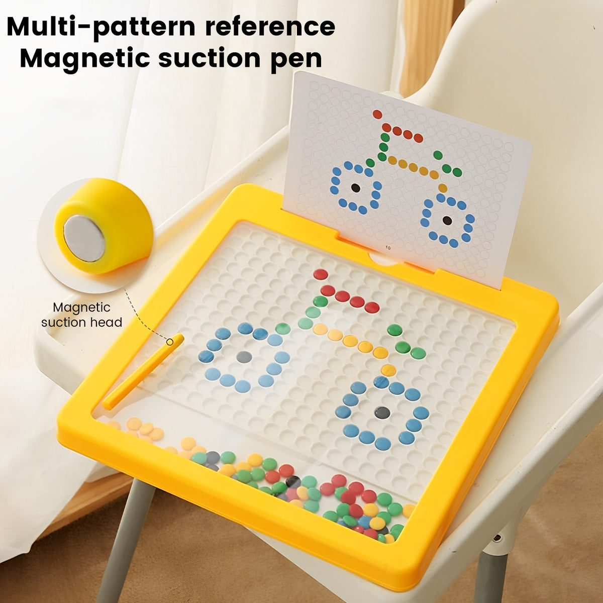 Magnetic Drawing Board with 10 Double Sided Cards Educational Preschool Toy I2446