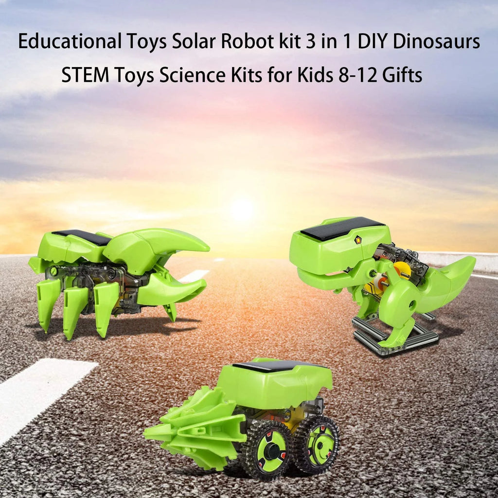 STEM Robots Building Educational Toys Science Kit 3 in 1 Solar Dinosaur Desk Robot I9533