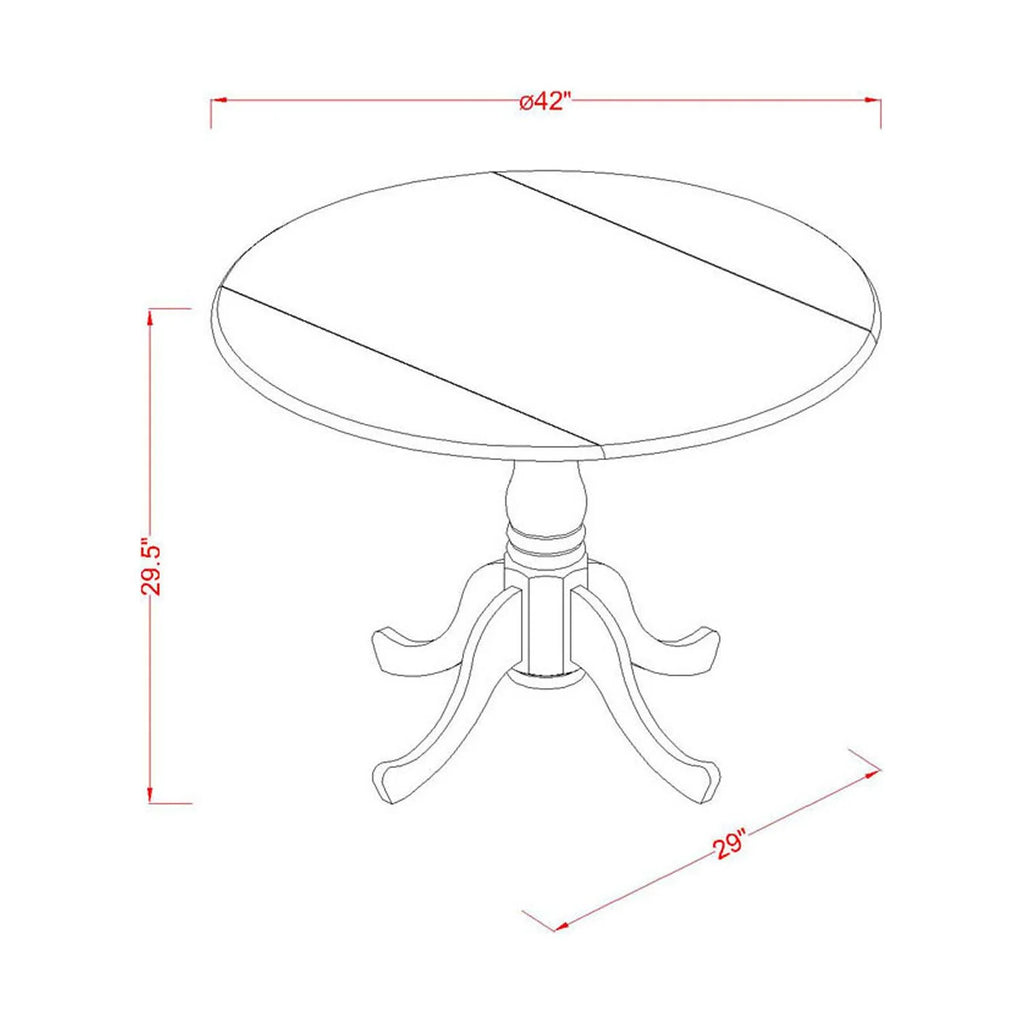 Acacia Wood Round Dining Table with Drop Leaves I832312
