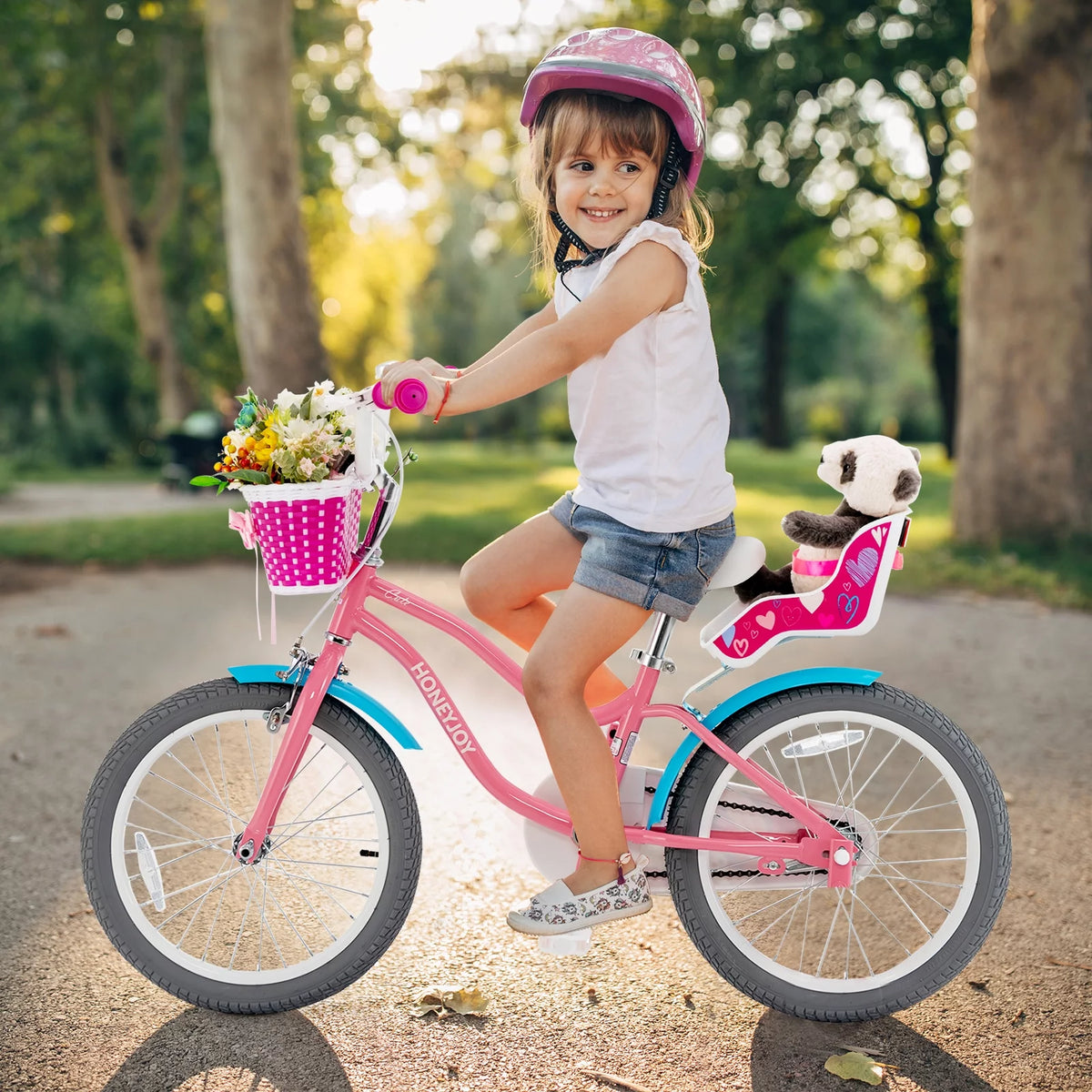 18 Inches Kids Bicycle with Training Wheels and Basket G101