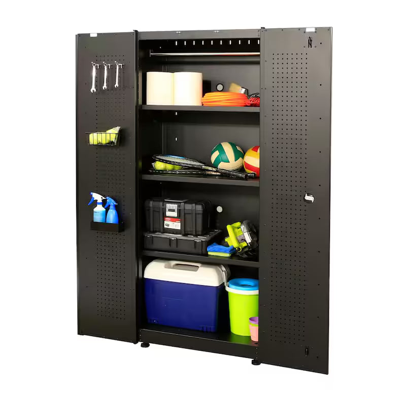 8 Piece Welded Steel Garage Storage System in Black C91815