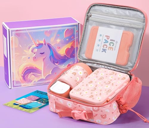 Bento Lunch Box with Thermos, 32OZ Snack Container, Insulated Bag, Food Jar, Ice Pack Set Q277344